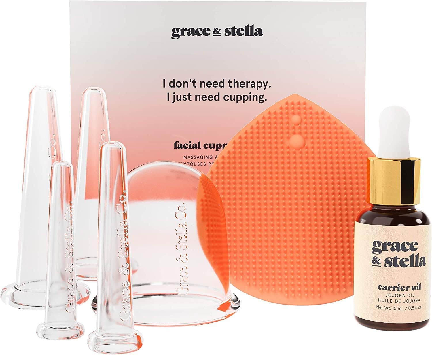 Foto 1 | Set De Ventosas Faciales Grace & Stella Con Aceite De Jojoba Y Brocha, 7 Unidades - Venta Internacional.