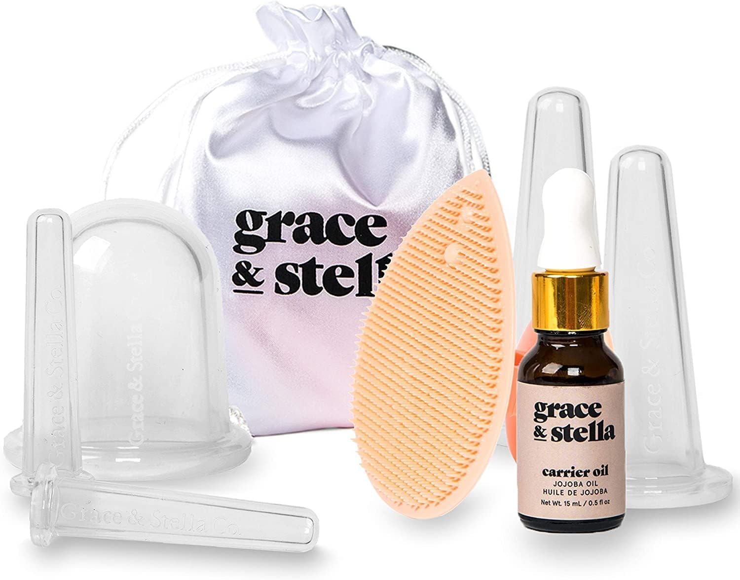 Foto 3 pulgar | Set De Ventosas Faciales Grace & Stella Con Aceite De Jojoba Y Brocha, 7 Unidades - Venta Internacional.