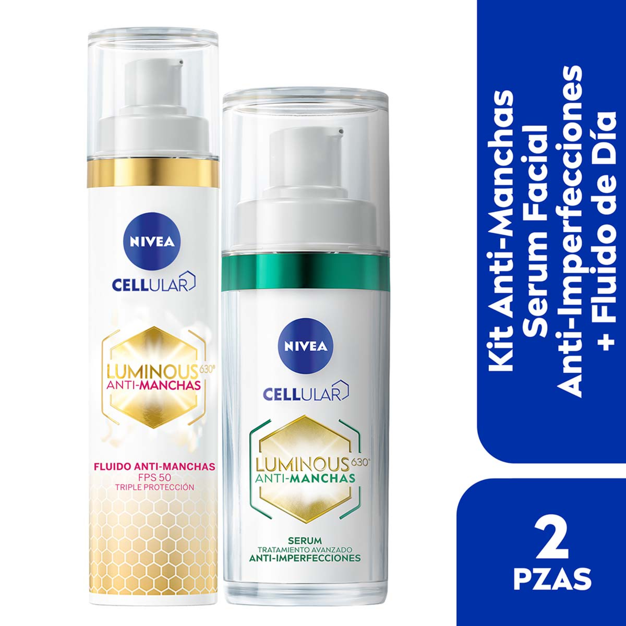 Foto 3 pulgar | 2 Pack Nivea Luminous Serum Anti Imperfecciones + Fluido Día