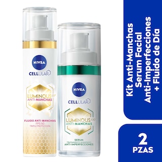 Foto 2 | 2 Pack Nivea Luminous Serum Anti Imperfecciones + Fluido Día