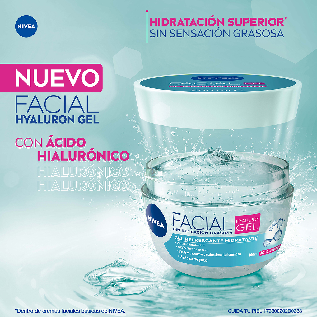 Foto 3 | Gel Facial Cuidado Facial Nivea Hyaluron Gel