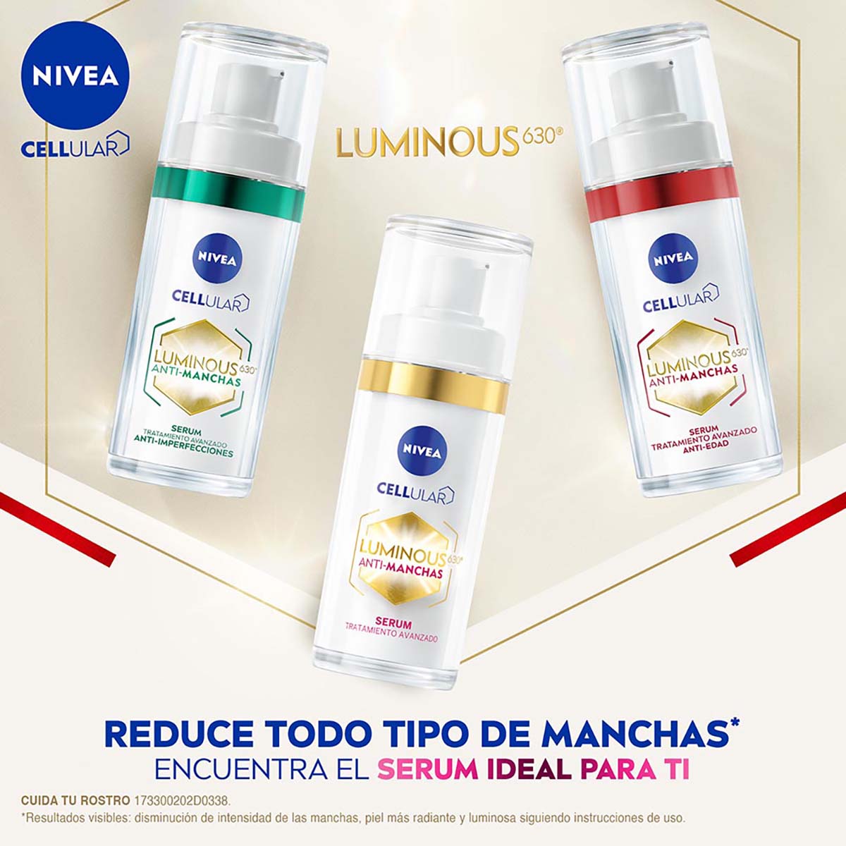 Foto 8 | 2 Pack Nivea Luminous Serum Antiedad + Luminous Fluido Día