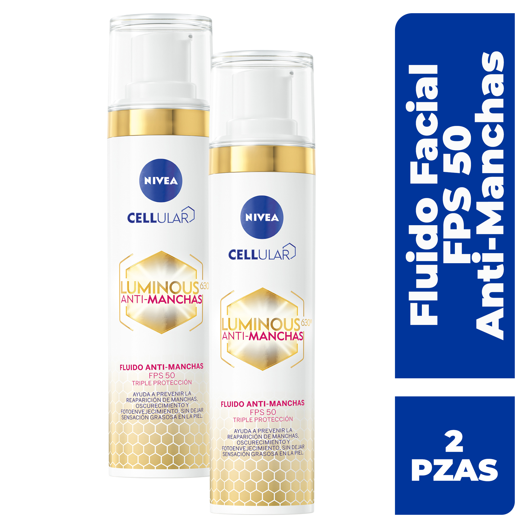 Foto 3 pulgar | Fluido Anti Manchas Nivea Fps 50 2 Piezas