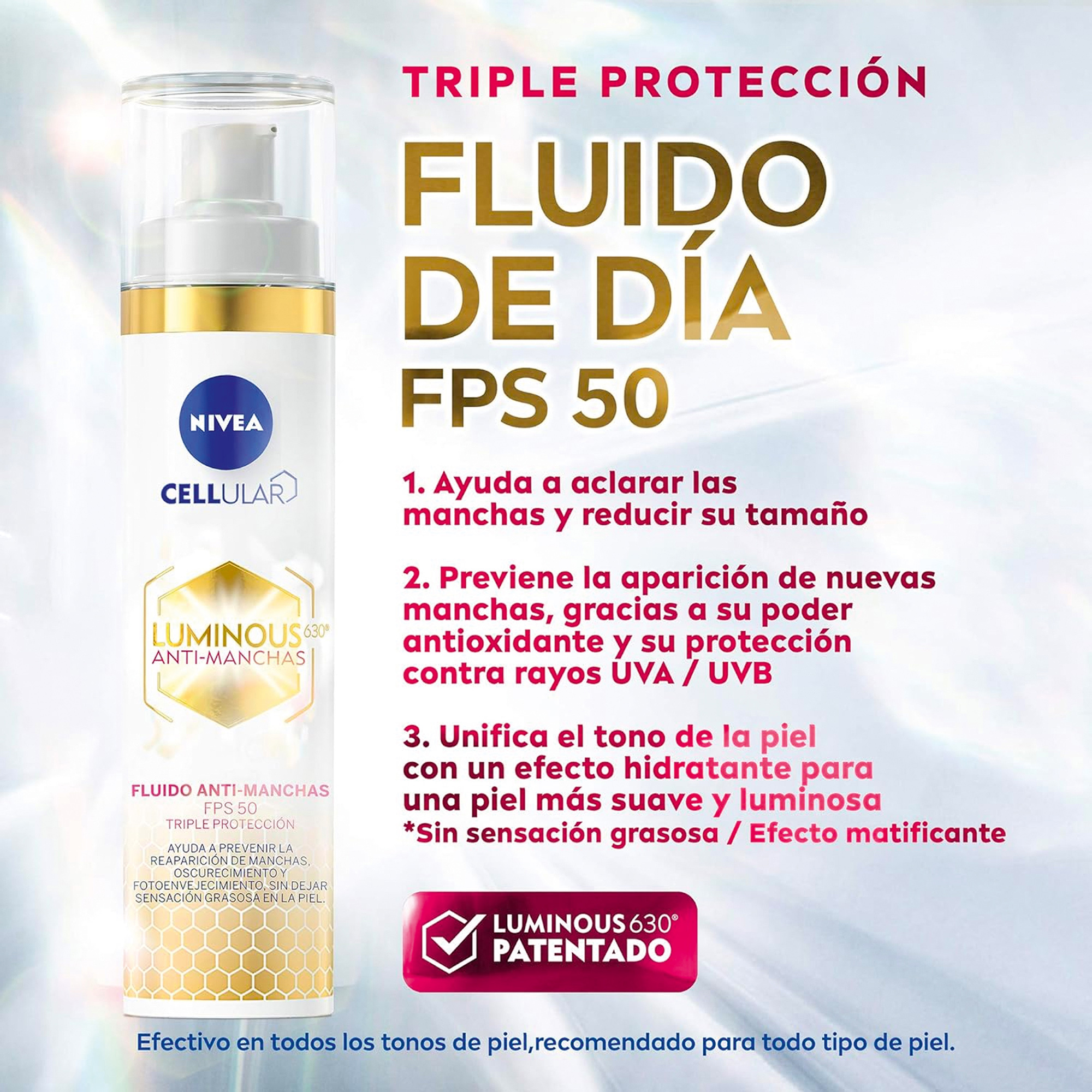 Foto 9 pulgar | Fluido Anti Manchas Nivea Fps 50 2 Piezas