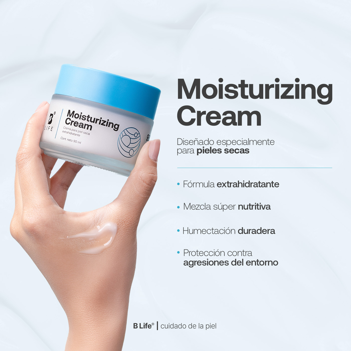 Foto 3 pulgar | Crema Hidratante con Ácido Hialurónico 90 ml Moisturizing Cream B Life