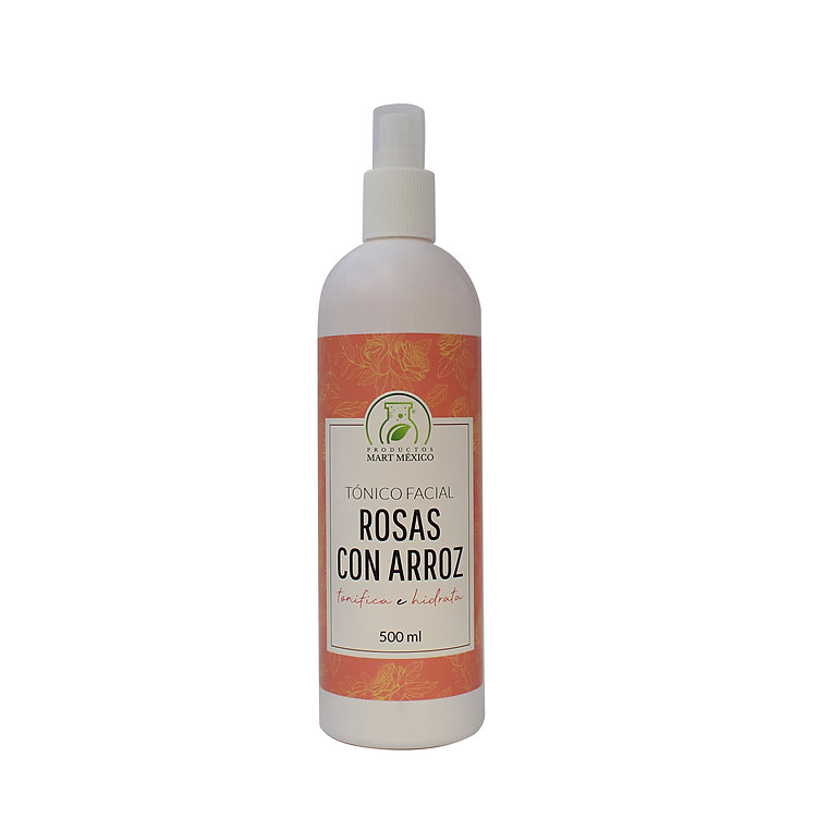 Foto 2 pulgar | Tónico Facial de Rosas con Arroz Productos Mart México 500ml