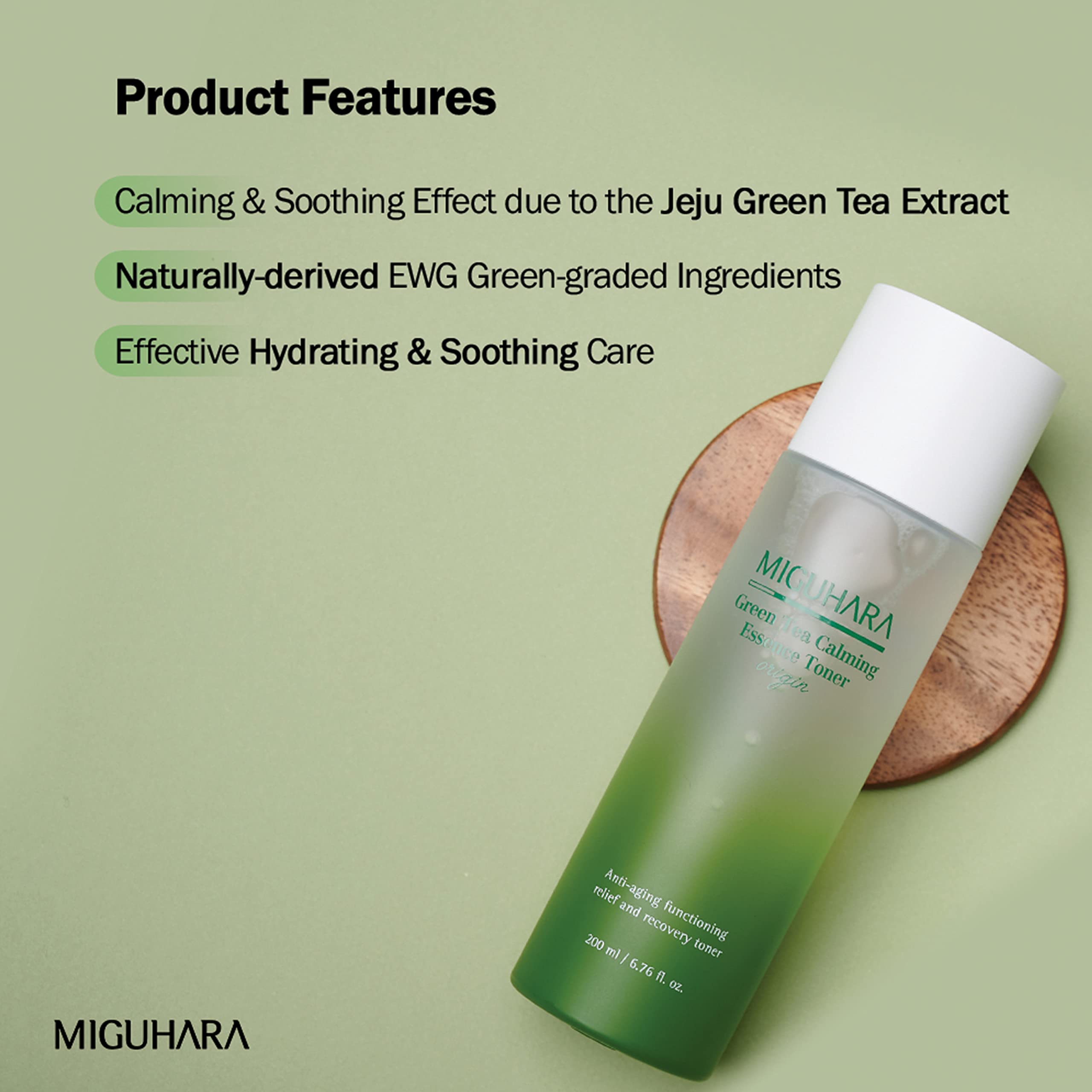 Foto 2 | Tónico De Esencia Calmante  Té Verde Miguhara 200 Ml - Venta Internacional