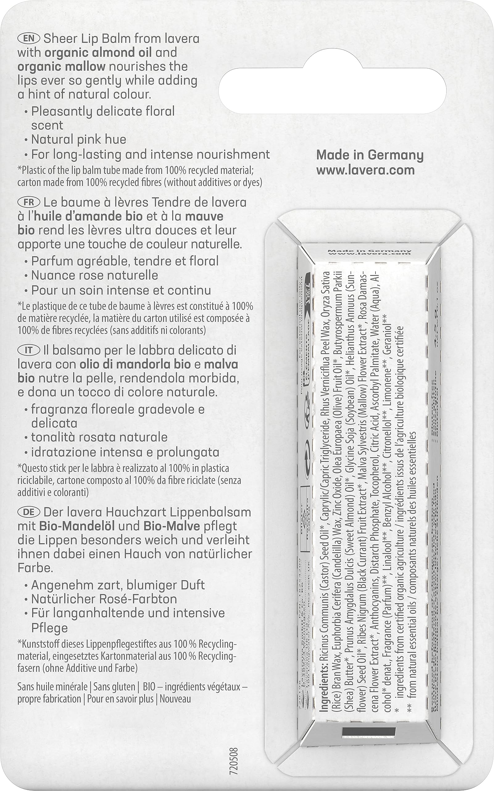 Foto 5 pulgar | Bálsamo Labial Lavera Organic Sheer 5 Ml - Venta Internacional.