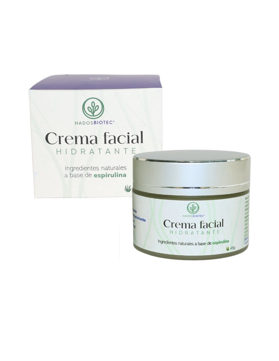 Crema Facial Hidratante Hadosbiotec 45 G Ingredientes Naturales Y Orgánicos A Base De Espirulina