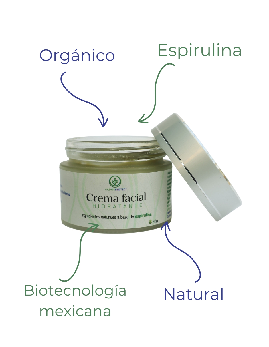 Foto 3 pulgar | Crema Facial Hidratante Hadosbiotec 45 G Ingredientes Naturales Y Orgánicos A Base De Espirulina