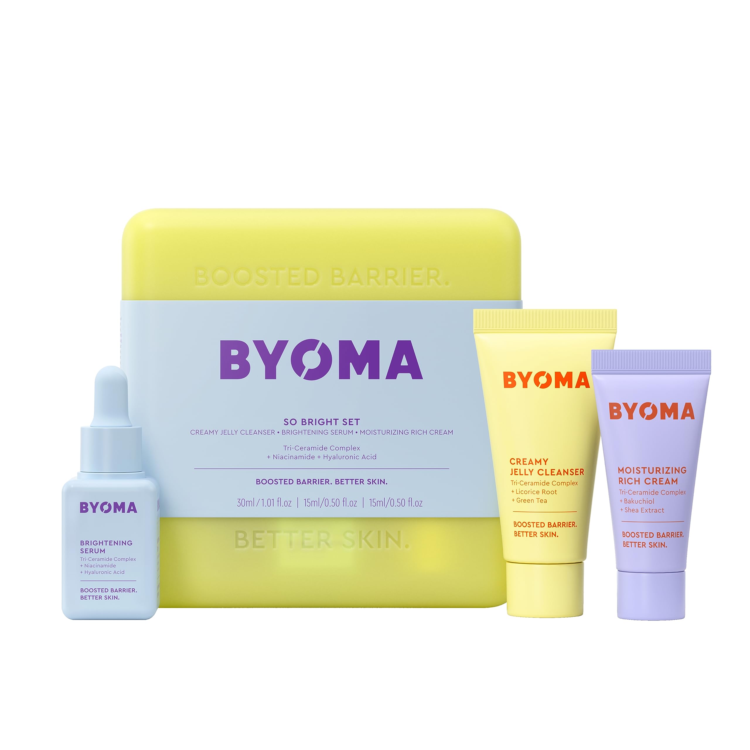 Set De Cuidado Facial Byoma So Bright Barrier Repair Sin Alcohol - Venta Internacional.
