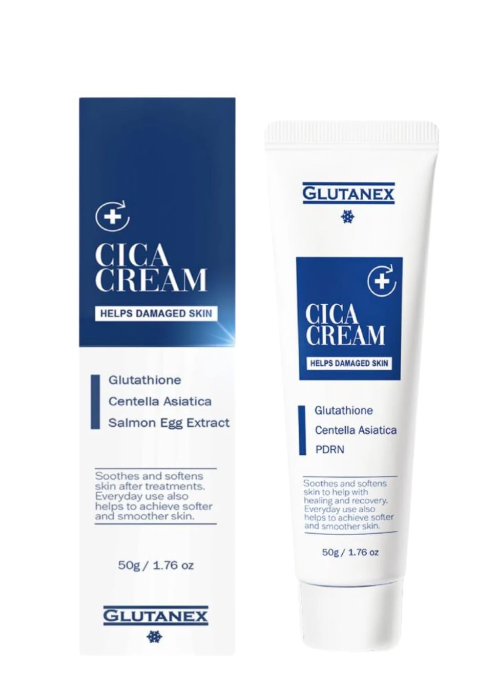 Crema Hidratante Glutanex Cica, 50 G/50 Ml, Calmante E Iluminadora - Venta Internacional.