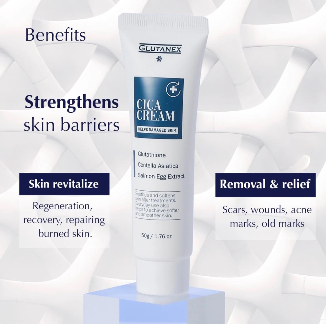 Foto 3 pulgar | Crema Hidratante Glutanex Cica, 50 G/50 Ml, Calmante E Iluminadora - Venta Internacional.