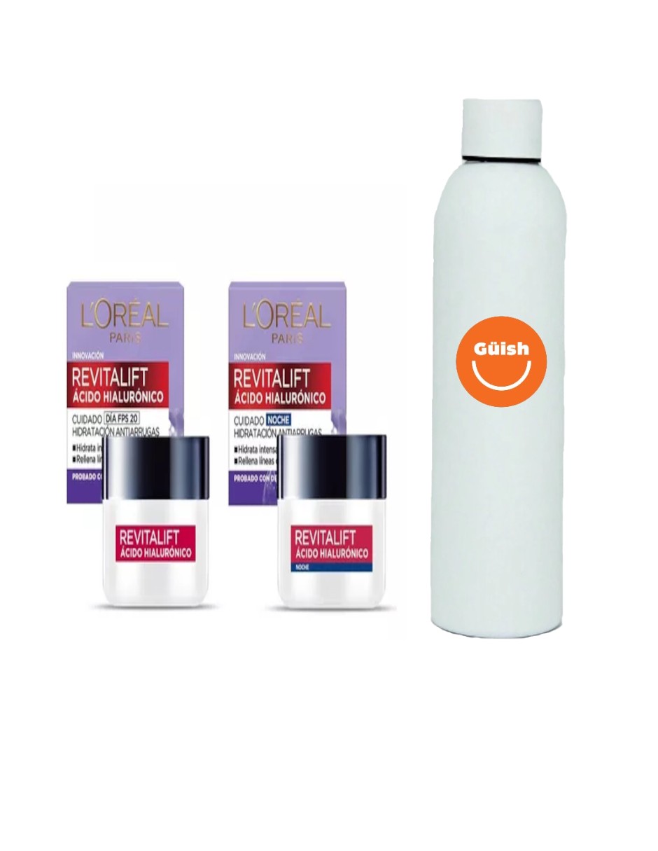 Kit L'oréal Paris Crema Día y Noche Ácido Hialurónico + Termo