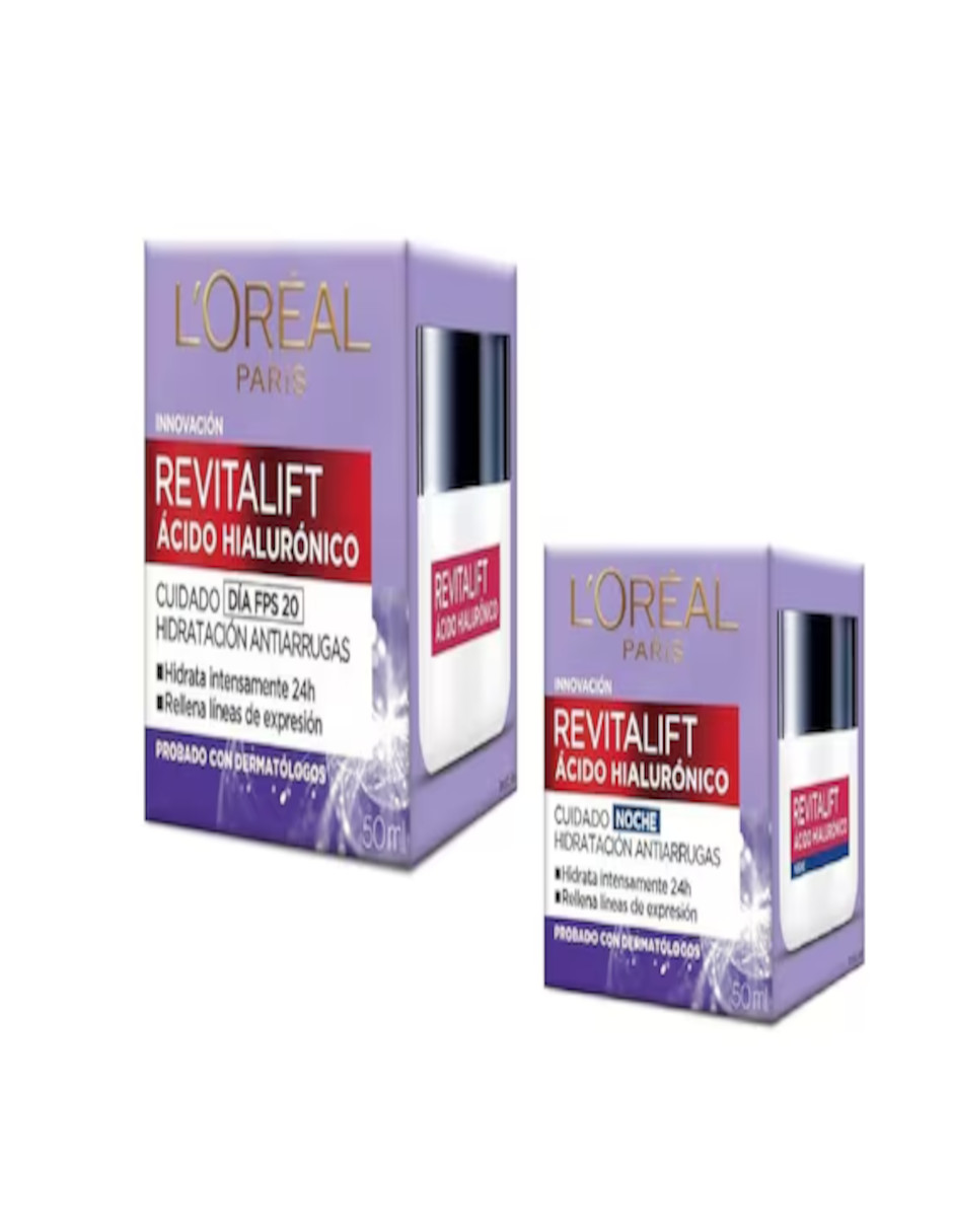 Foto 7 pulgar | Kit L'oréal Paris Crema Día y Noche Ácido Hialurónico + Termo