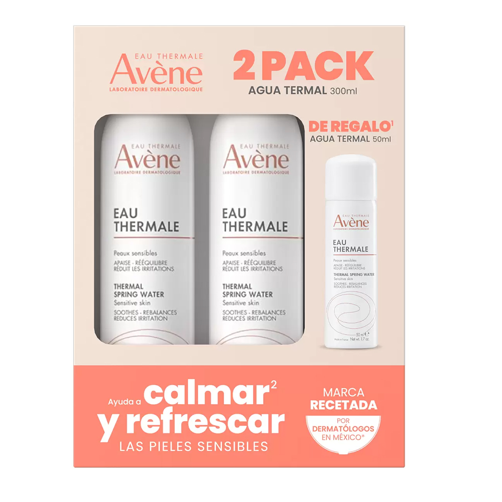 Kit Agua Termal Avene 2 piezas de 300ml + 50ml