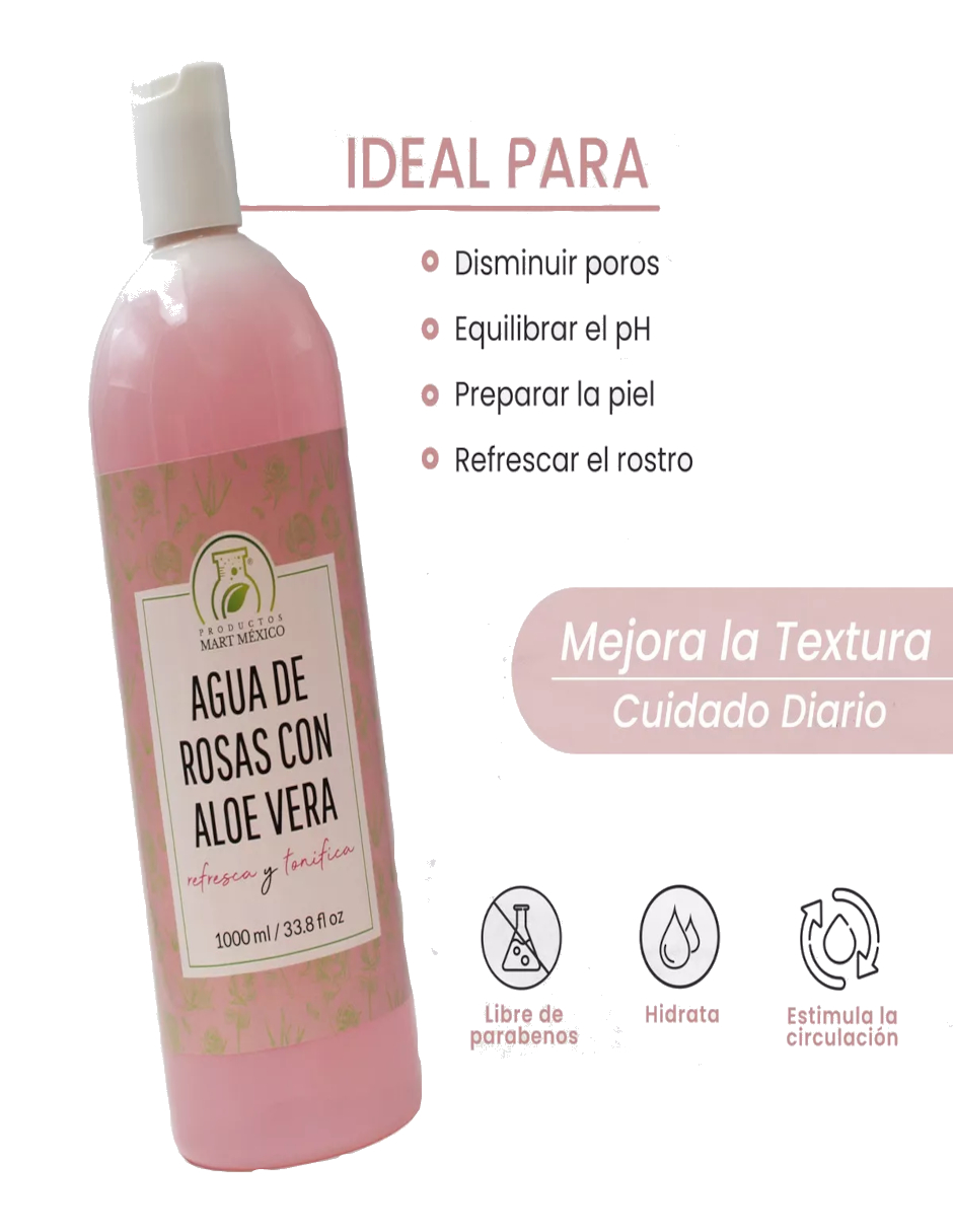 Foto 4 pulgar | Agua De Rosas Con Aloe Vera + Termo Güish Gratis