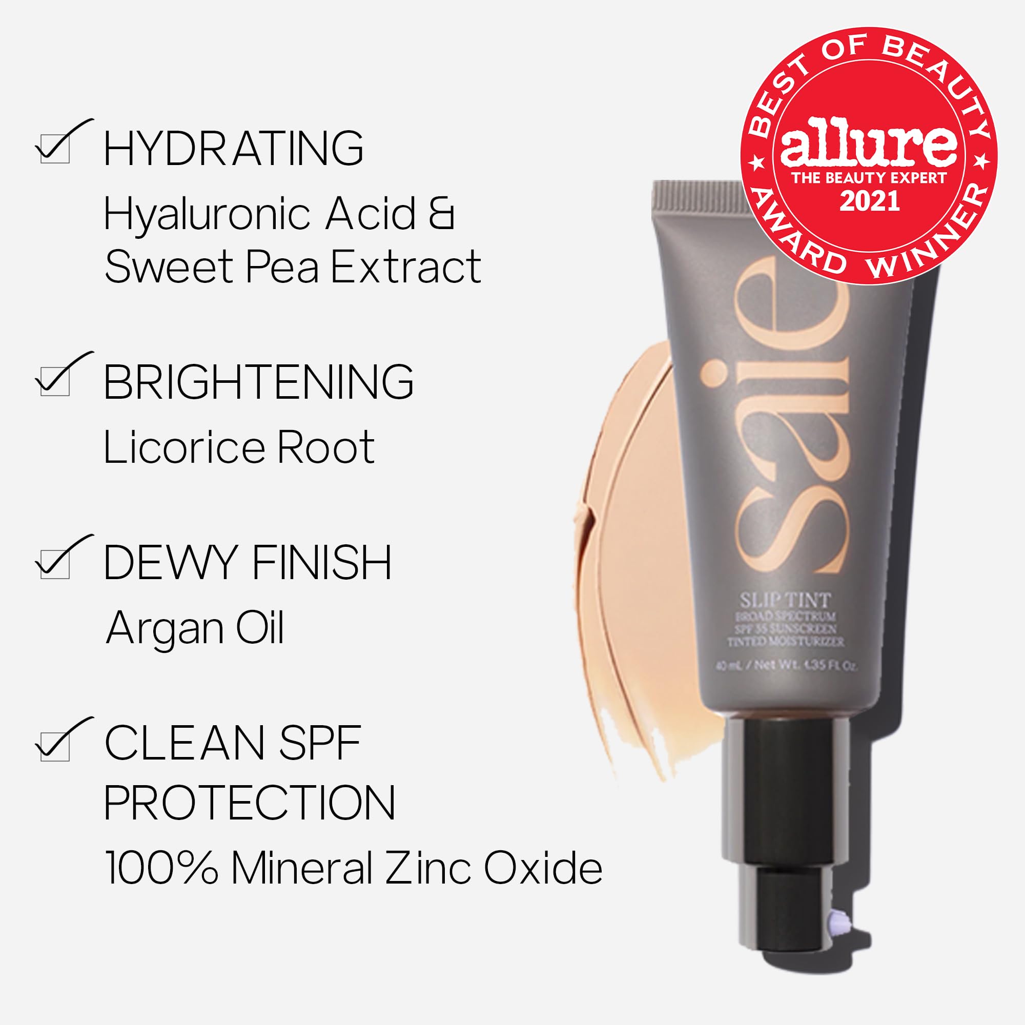 Foto 4 pulgar | Crema Hidratante Con Color Saie Slip Tint Spf 35, Tono Ocho, 40 Ml - Venta Internacional.