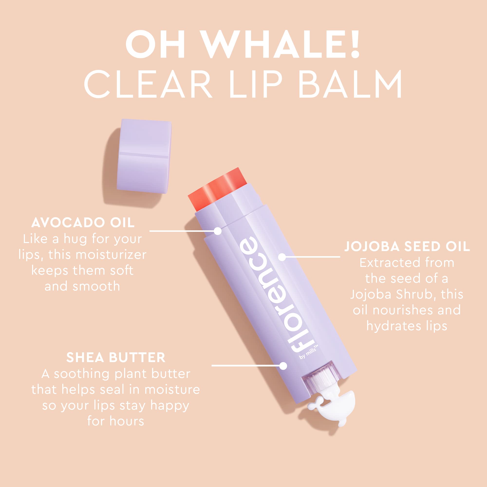 Foto 2 | Bálsamo Labial Florence De Mills Oh Whale! Transparente, 4,5 G, Vegano - Venta Internacional.