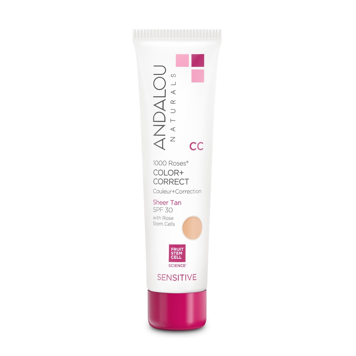 Protector Solar Andalou Naturals 1000 Roses Cc Color + Correct - Venta Internacional.