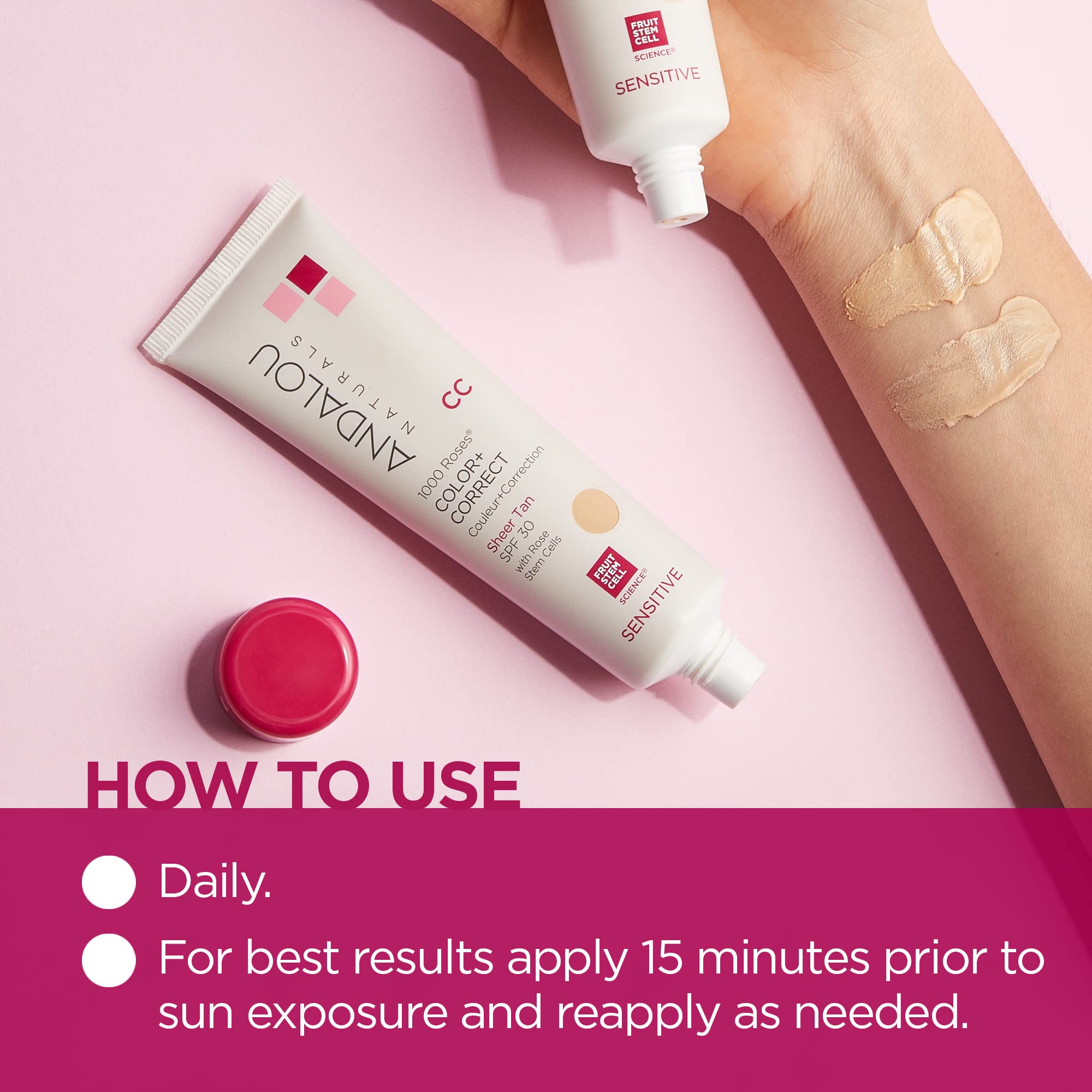 Foto 4 pulgar | Protector Solar Andalou Naturals 1000 Roses Cc Color + Correct - Venta Internacional.