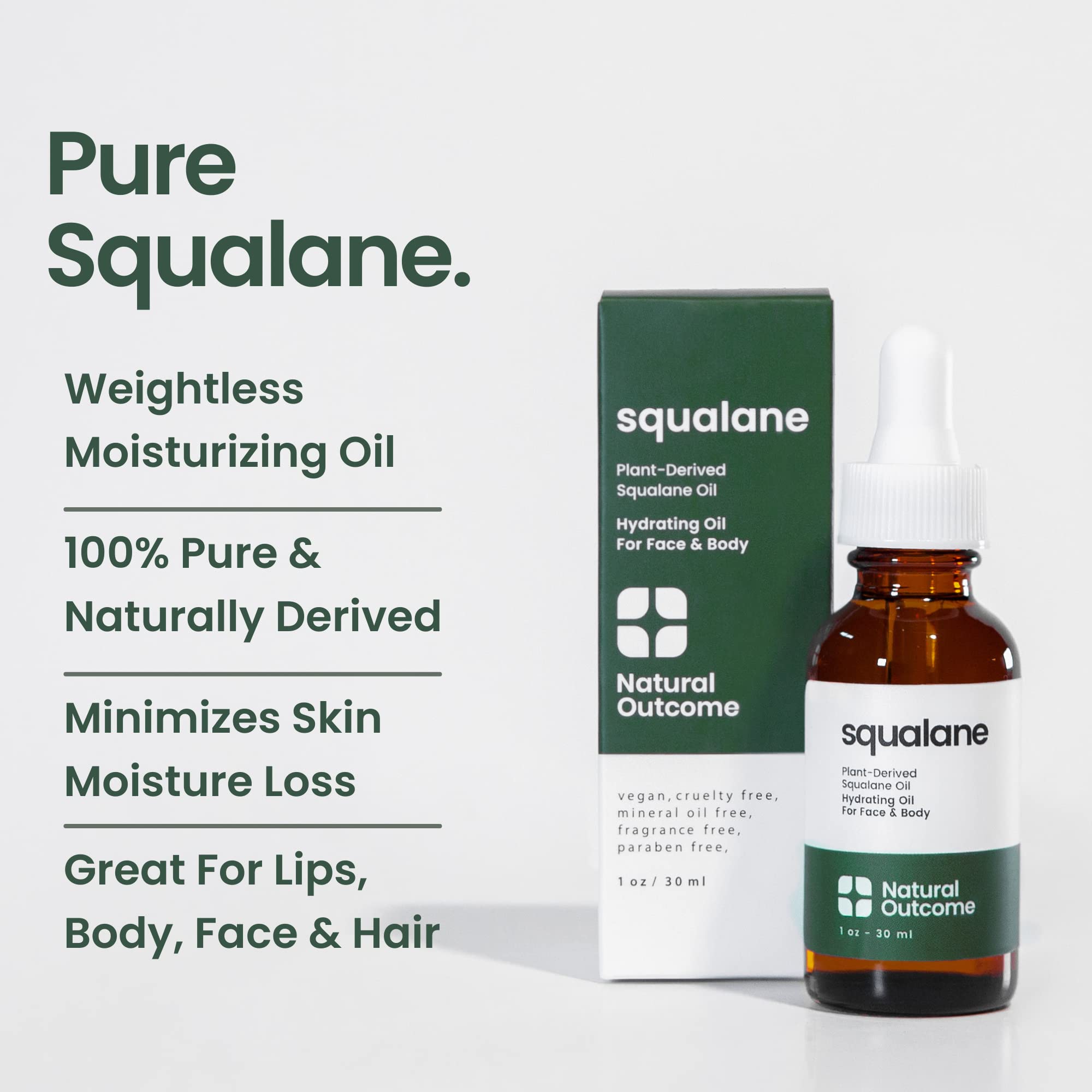 Foto 3 pulgar | Aceite De Escualano Natural Outcome Pure 30 Ml Para Rostro, Cuerpo, Cabello Y Labios - Venta Internacional.