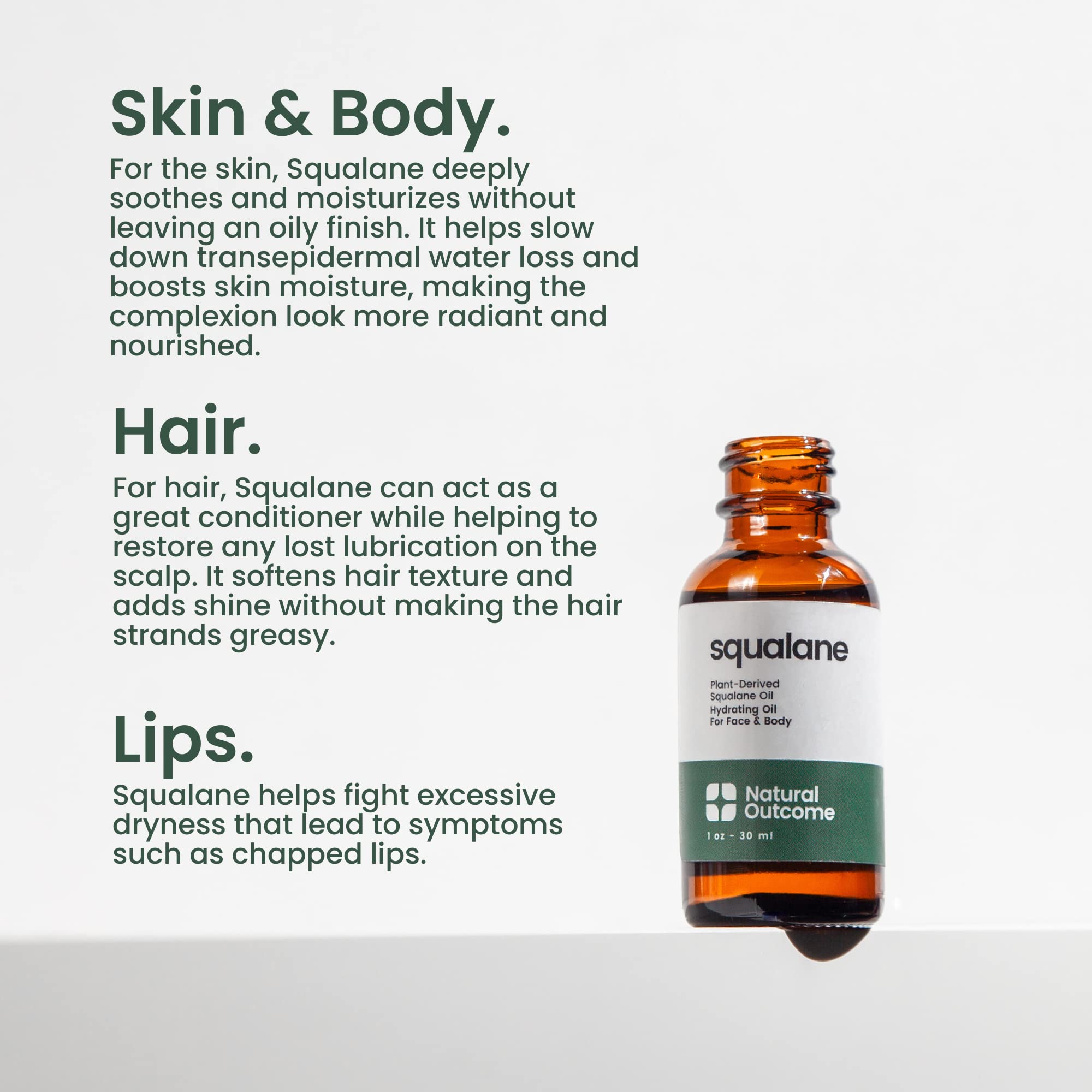 Foto 7 pulgar | Aceite De Escualano Natural Outcome Pure 30 Ml Para Rostro, Cuerpo, Cabello Y Labios - Venta Internacional.