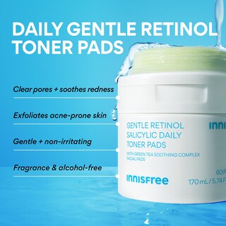 Foto 2 | Almohadillas De Tónico Innisfree Daily Gentle Retinol Para Acné Salicílico - Venta Internacional.