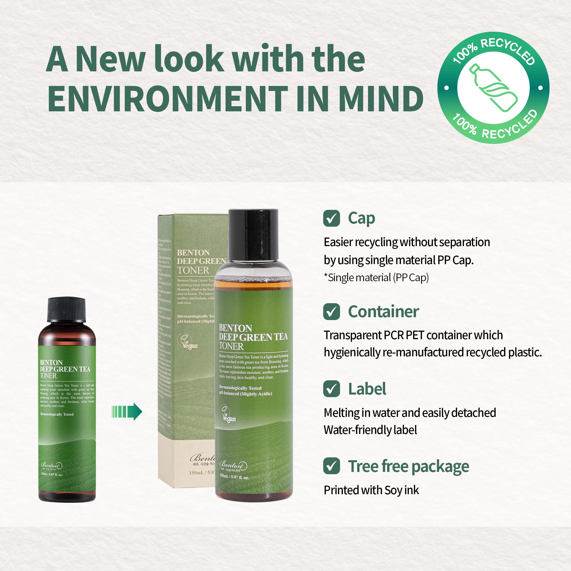 Foto 6 pulgar | Tónico Benton Deep Green Tea 150 Ml (5.07 Fl.oz) Para Rostro - Venta Internacional.