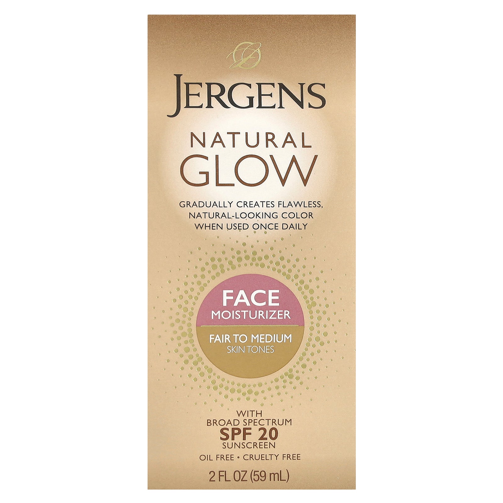 Foto 3 pulgar | Crema Hidratante Jergens Natural Glow Face Spf 20, De Color Claro A Medio, 59 Ml - Venta Internacional.