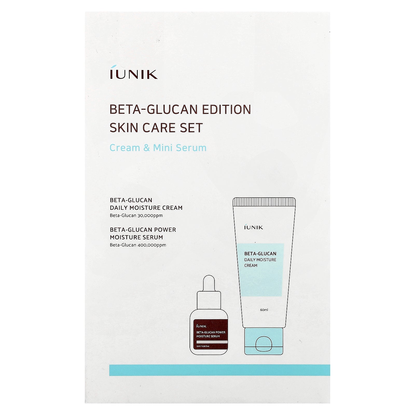 Foto 2 | Set Para El Cuidado De La Piel Iunik Beta-glucan Edition Con Crema Y Minisérum - Venta Internacional.