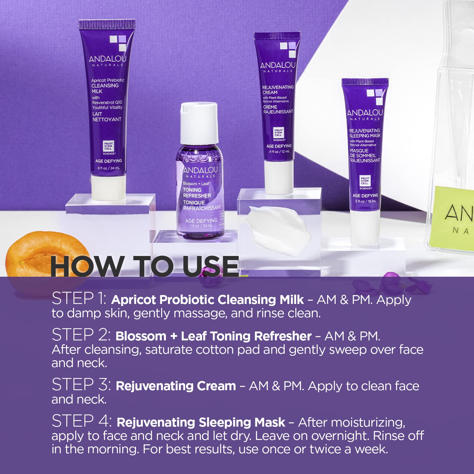Foto 4 pulgar | Set De Cuidado De La Piel Andalou Naturals Age Defying Travel  Tamaño 4 Unidades - Venta Internacional.