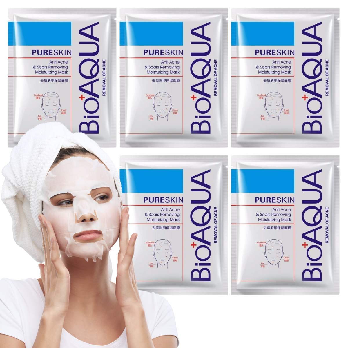 Foto 1 | Kit Mascarilla Hidratante Anti Acné Aclarante Cuidado Facial 5pzs