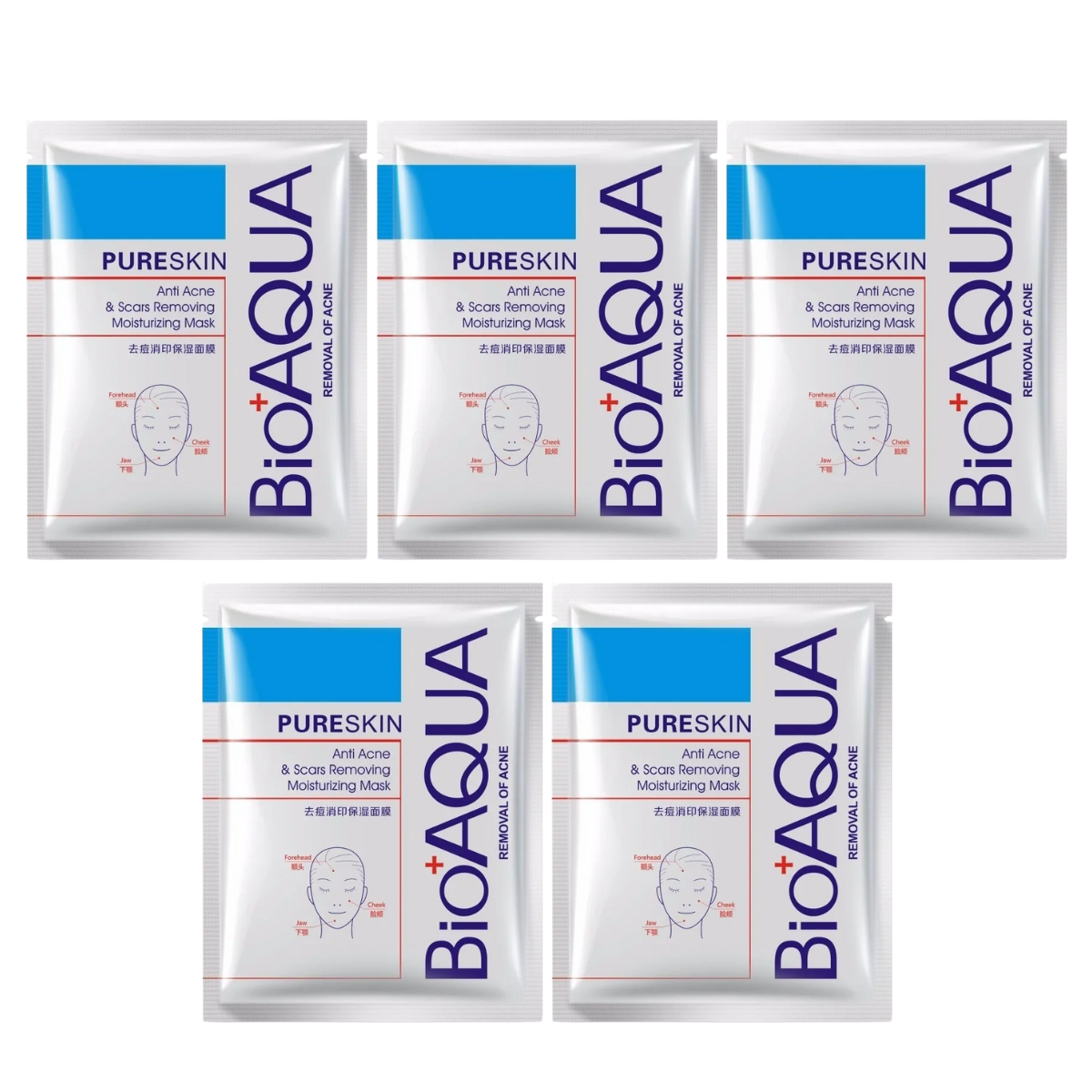 Foto 2 | Kit Mascarilla Hidratante Anti Acné Aclarante Cuidado Facial 5pzs