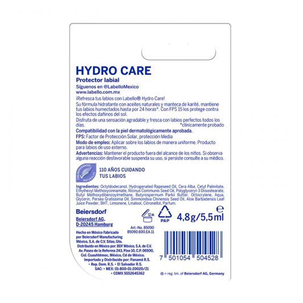 Foto 4 pulgar | Bálsamo Labial Labello Hydro Care 4.7 gr