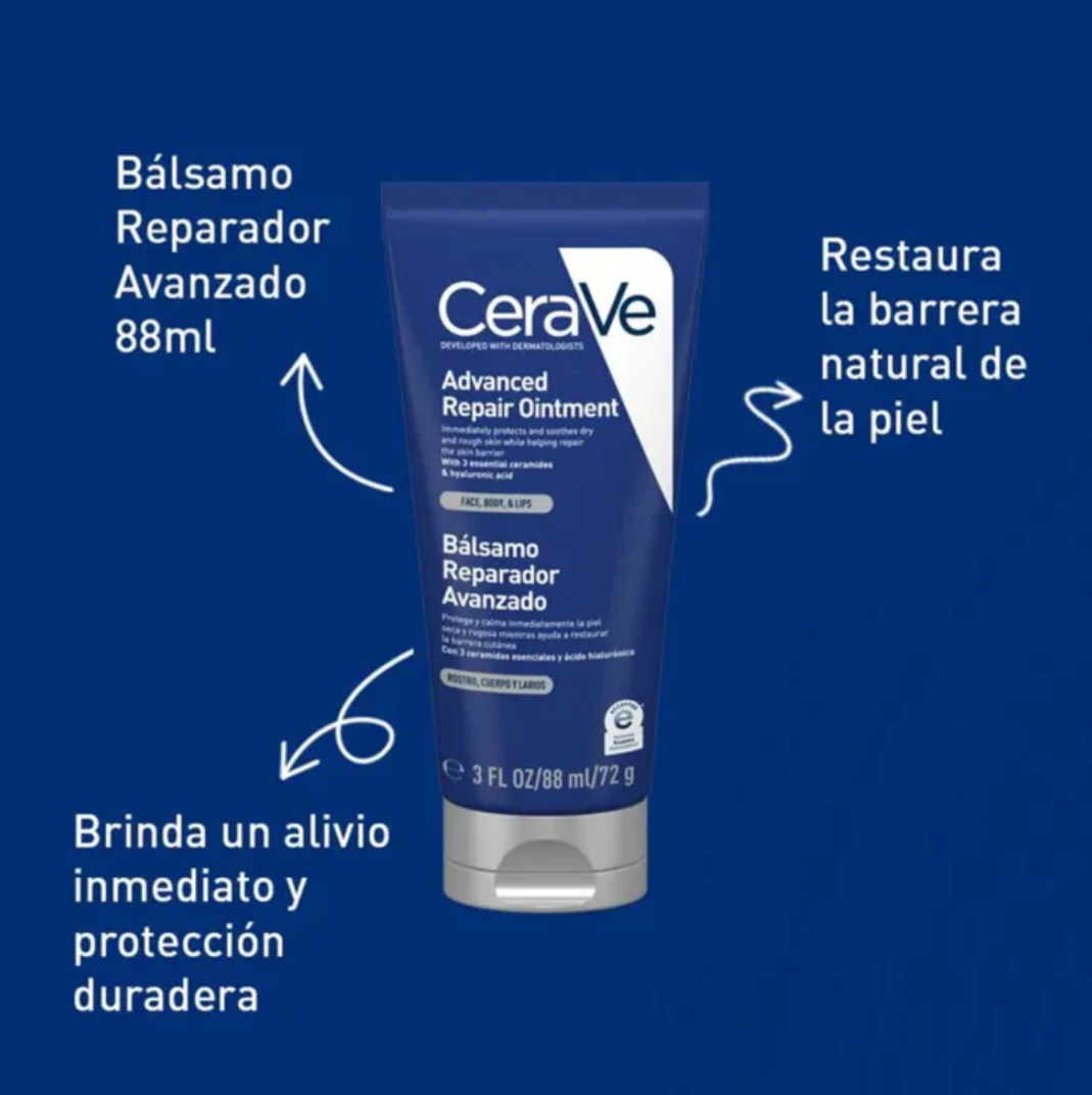 Foto 3 pulgar | Cerave Bálsamo Reparador Avanzado Labios y Piel Seca con Ceramidas Ácido Hialurónico y Vitamina B5 Zonas Agrietadas