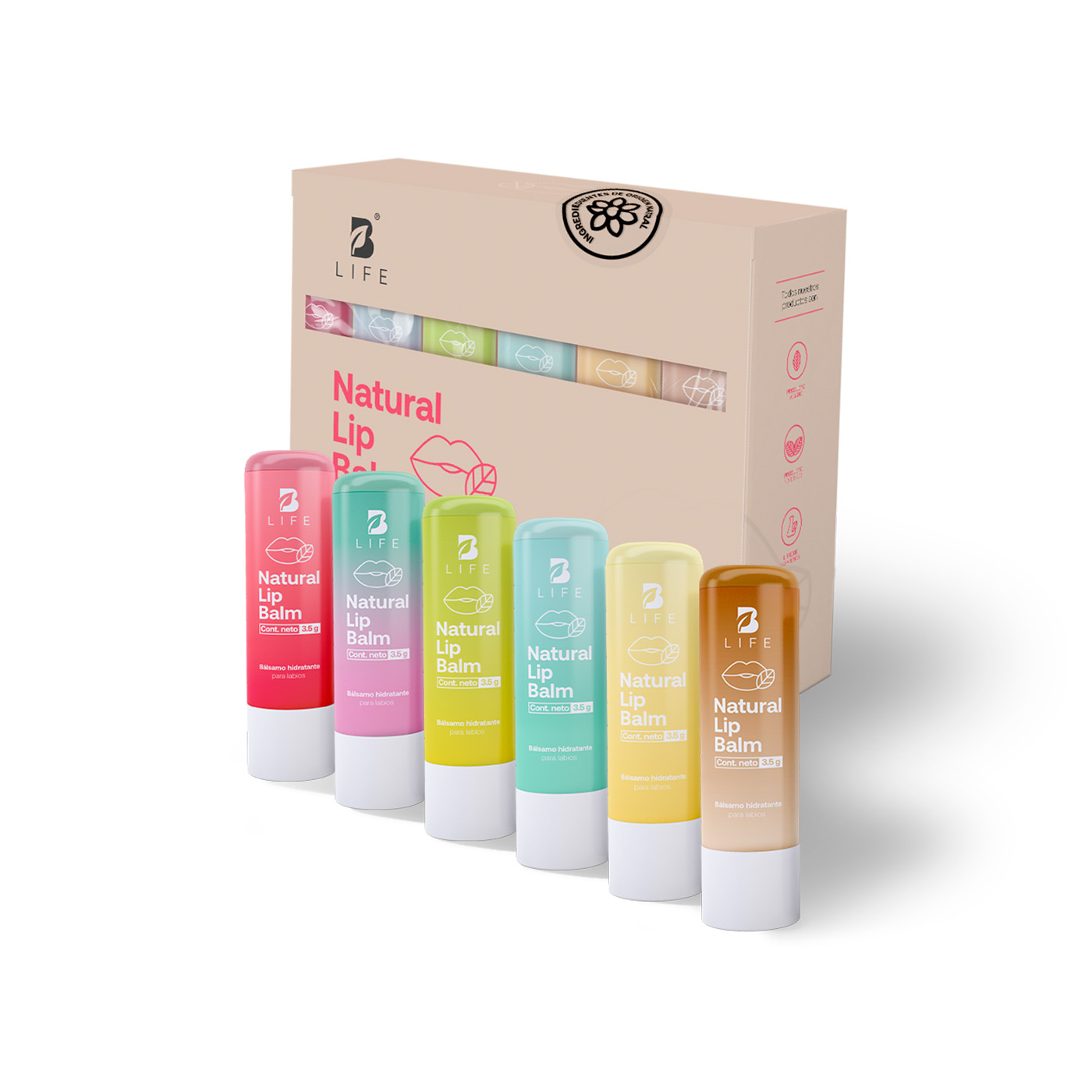 Foto 1 | Kit 6 Bálsamos Labiales en Barra con Vitamina E B Life