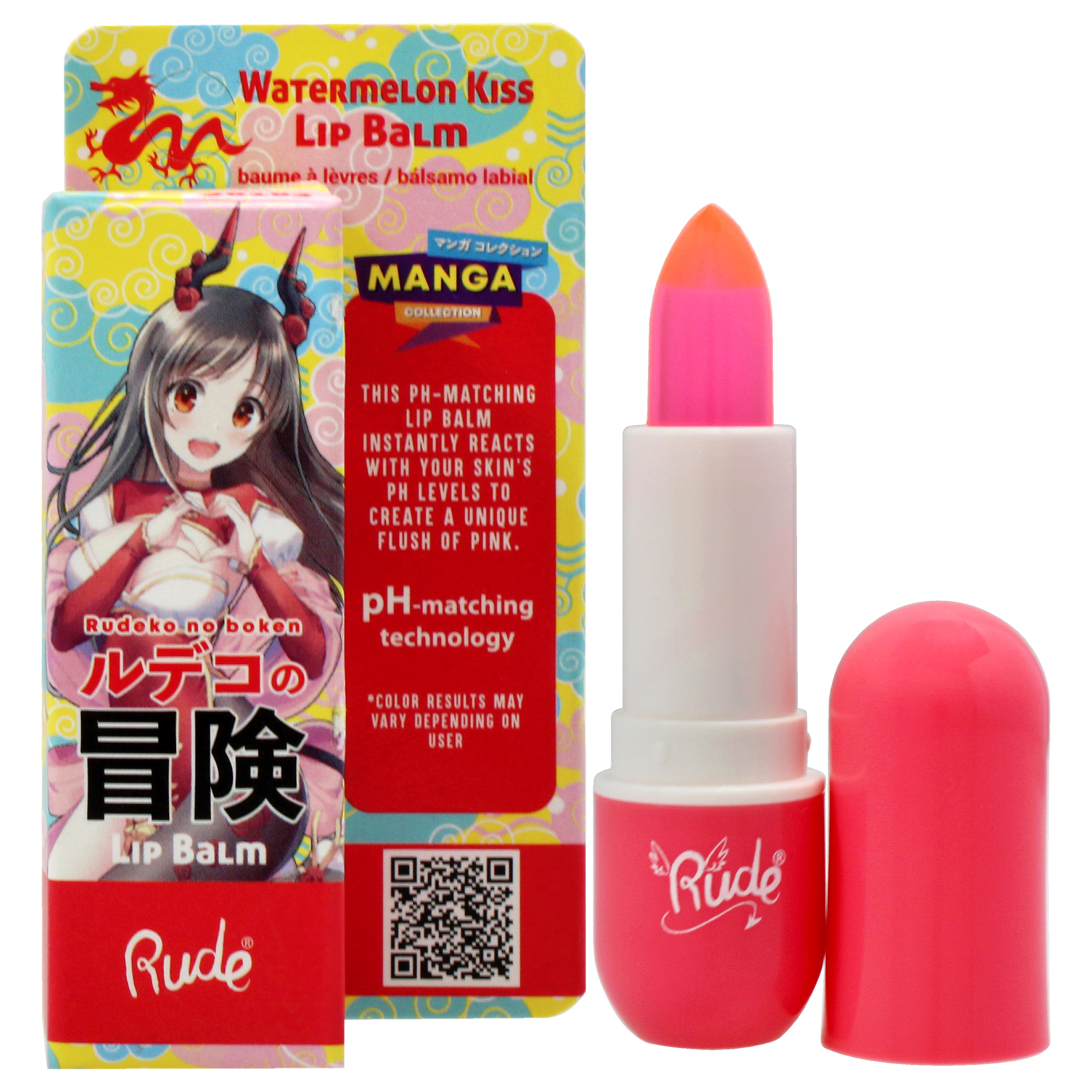 Foto 2 pulgar | Bálsamo Labial Rude Cosmetics Manga Collection Watermelon Kiss - Venta Internacional