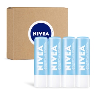 Foto 1 | Bálsamo Labial Nivea Smoothness Lip Care Spf 15, 5 Ml, Paquete De 4 - Venta Internacional.