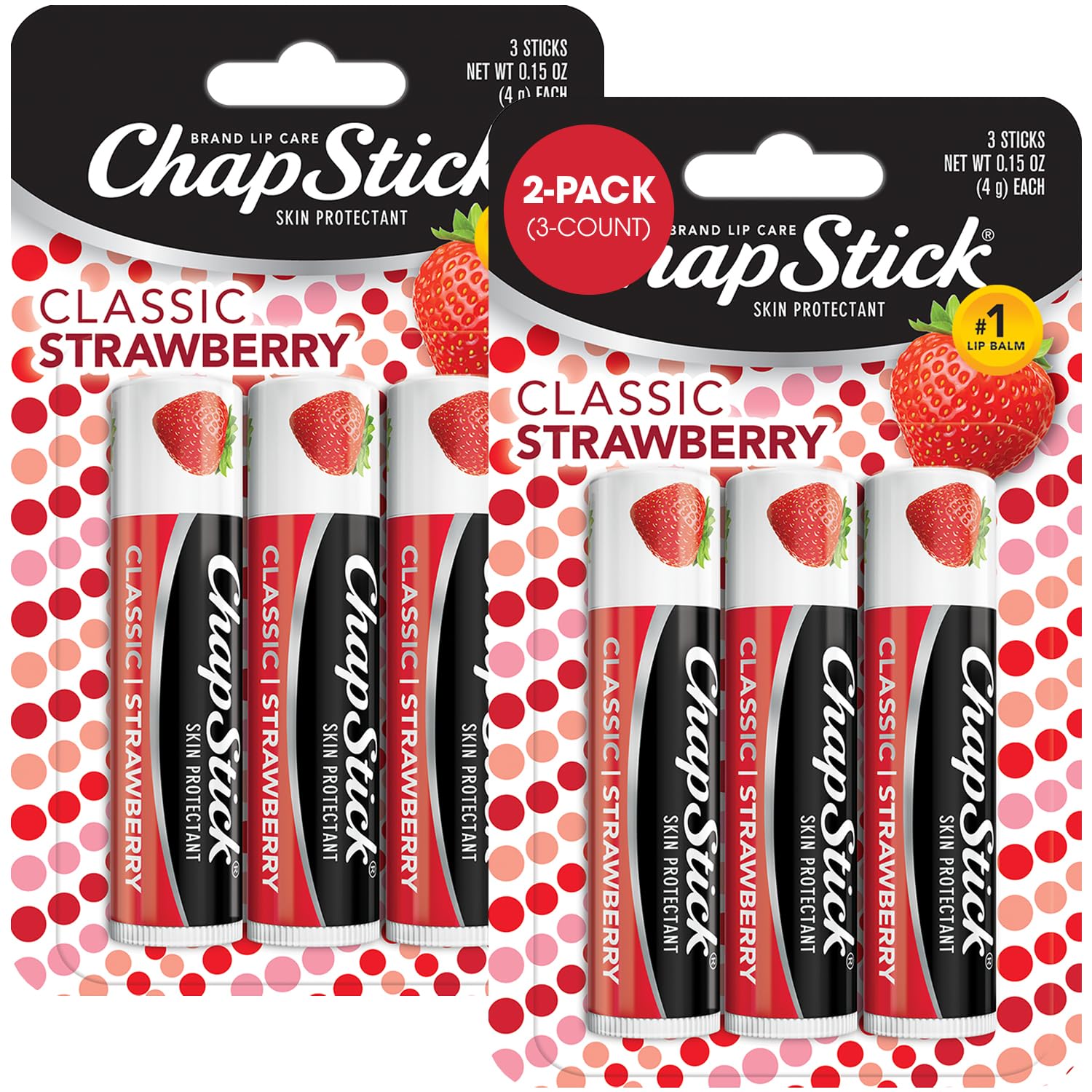Foto 2 pulgar | Bálsamo Labial Chapstick Classic Strawberry, Paquete De 6, 4,4 Ml - Venta Internacional.