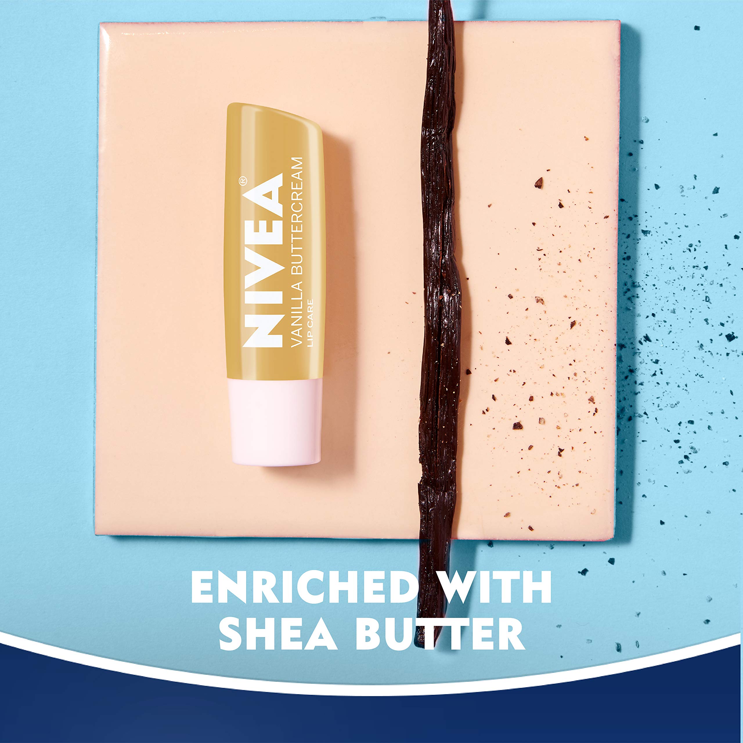 Foto 3 | Bálsamo Labial Nivea Vanilla Buttercream Hidratante Para Todo El Día X4 - Venta Internacional.