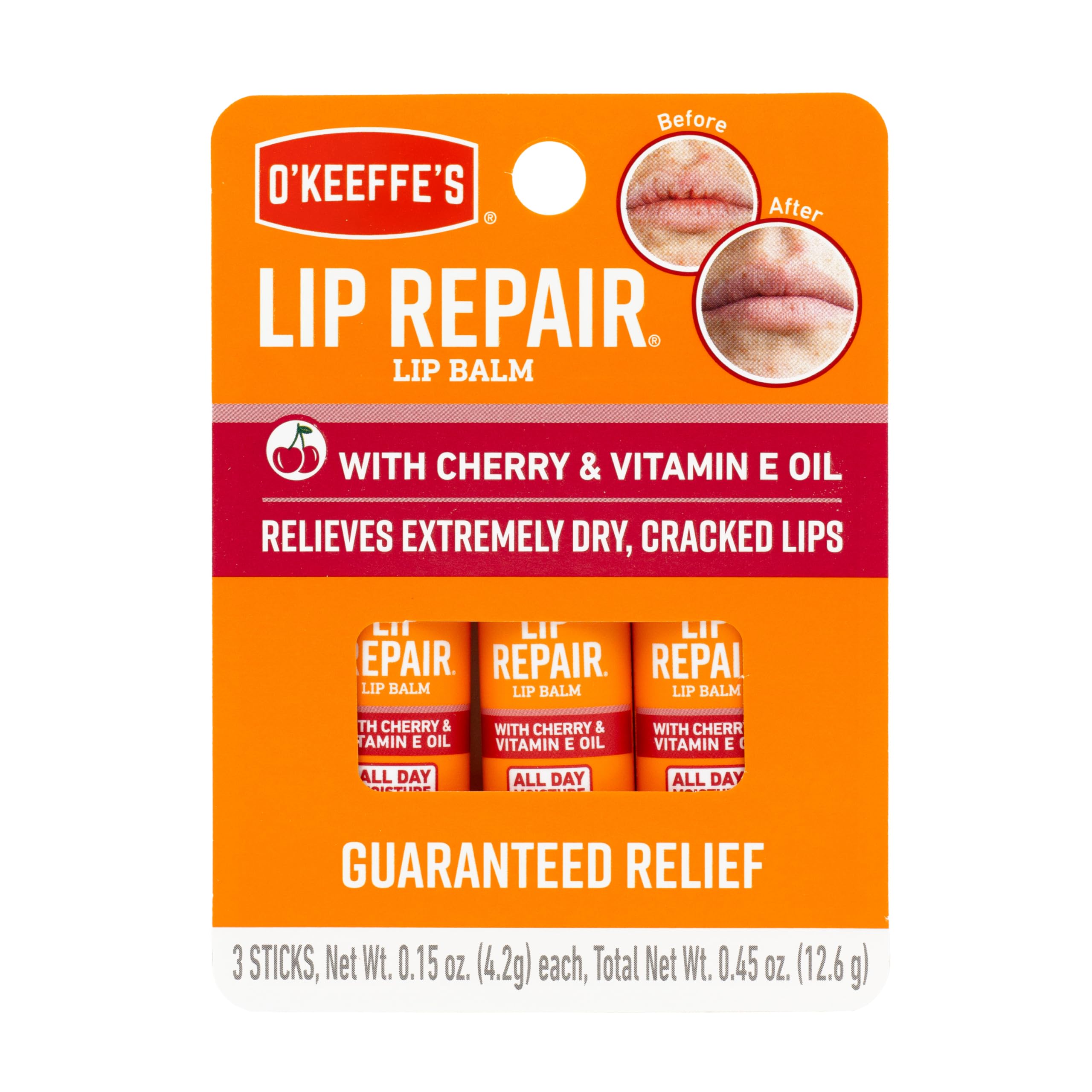 Foto 2 pulgar | Bálsamo Labial O'keeffe's Lip Repair Con Aceite De Cereza Y Vitamina E (paquete De 3) - Venta Internacional.