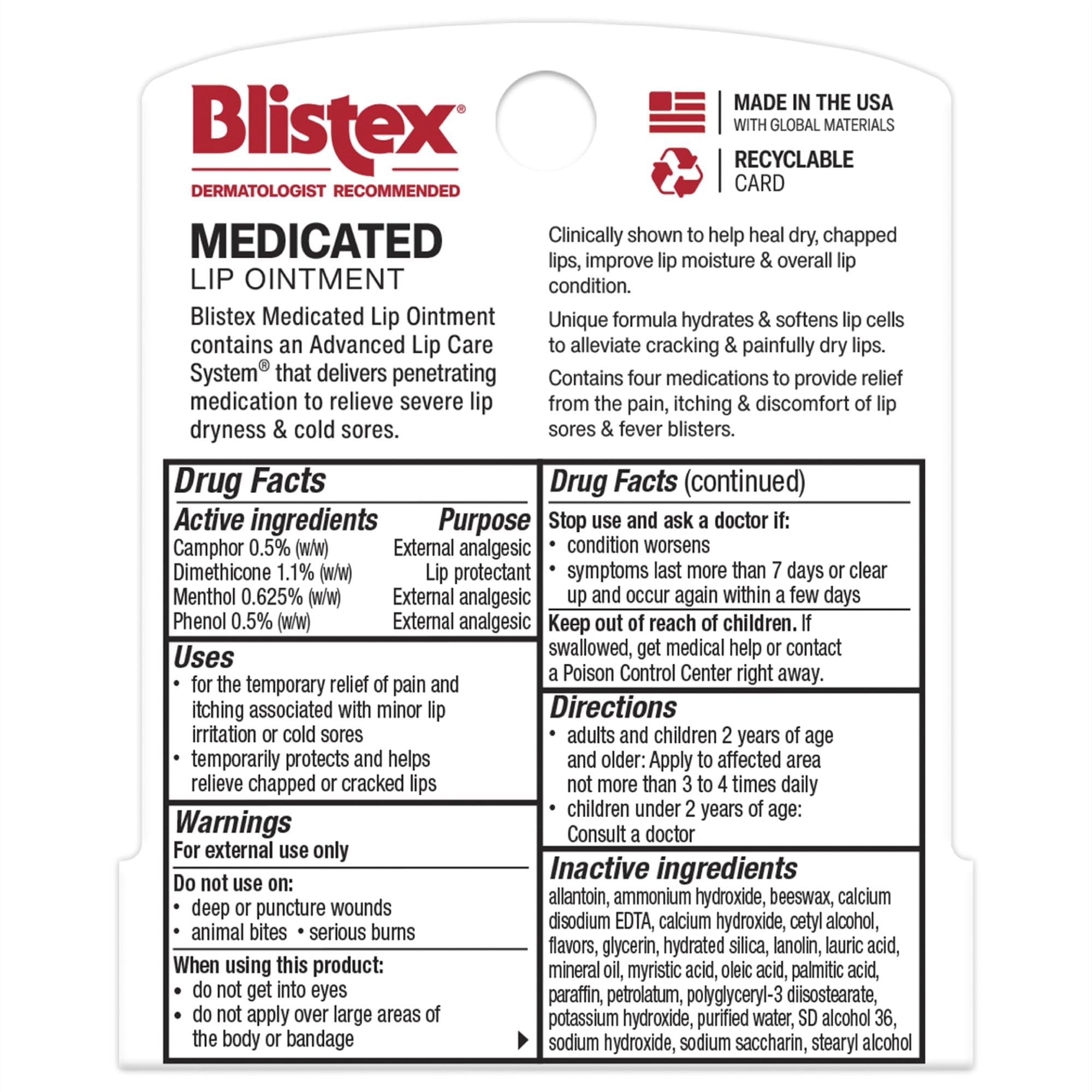 Foto 7 pulgar | Pomada Para Labios Blistex Medication, Tubo De 6 Ml, Paquete De 12 - Venta Internacional.