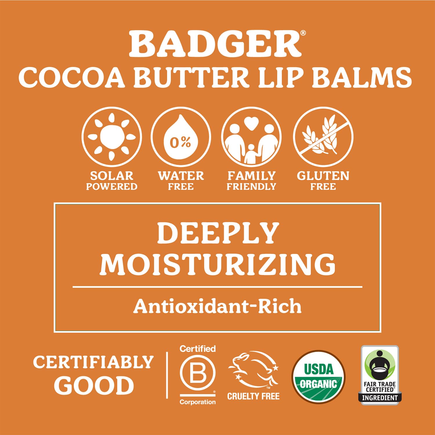 Foto 4 pulgar | Bálsamo Labial Badger, Vainilla Y Manteca De Cacao 100% Orgánica, Paquete De 4 - Venta Internacional.