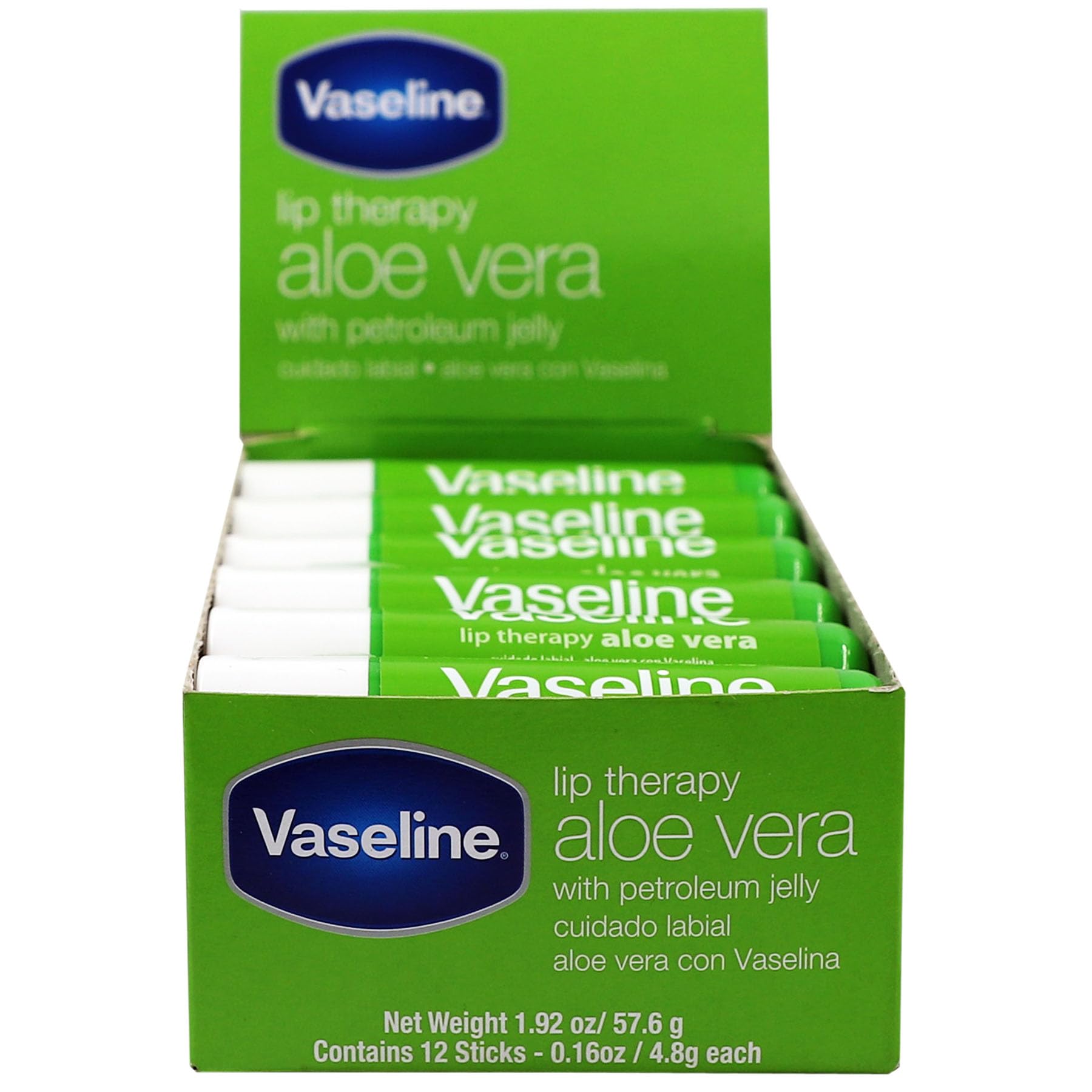Foto 2 pulgar | Bálsamo Labial Vaseline Lip Therapy, Aloe Vera, Paquete De 12 - Venta Internacional.