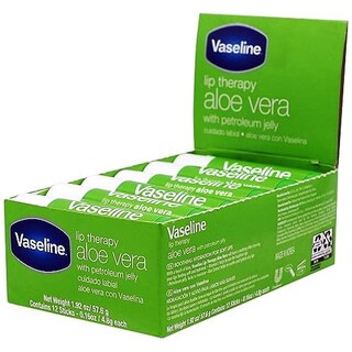 Foto 2 | Bálsamo Labial Vaseline Lip Therapy, Aloe Vera, Paquete De 12 - Venta Internacional.