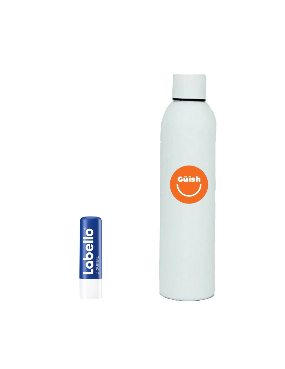 Foto 1 | Bálsamo Labial Labello Protector Humectante + Termo De Agua De Regalo Güish