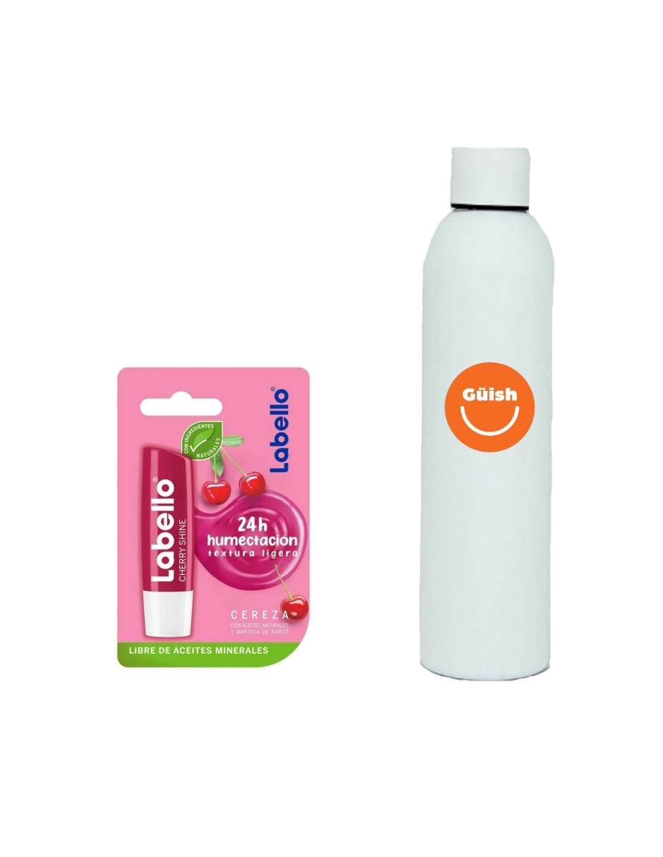 Labello Bálsamo Labial Protector Humectante Mora + Termo Güish Gratis