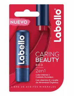Foto 2 | Bálsamo Labial Labello Caring Beauty Color Red + Termo De Güish Gratis