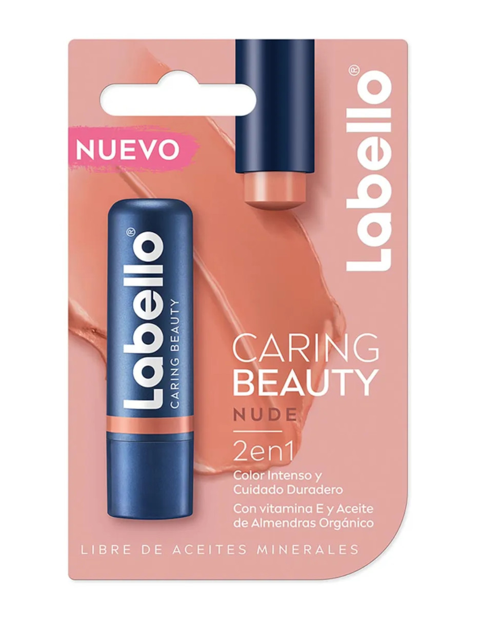 Foto 3 pulgar | Bálsamo Labial Labello Caring Beauty 2 En 1 Color Nude + Termo Güish Gratis